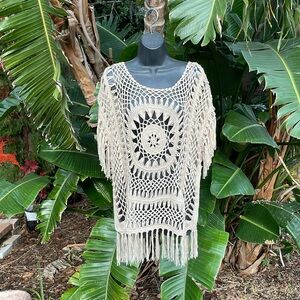 Crochet top with fringe